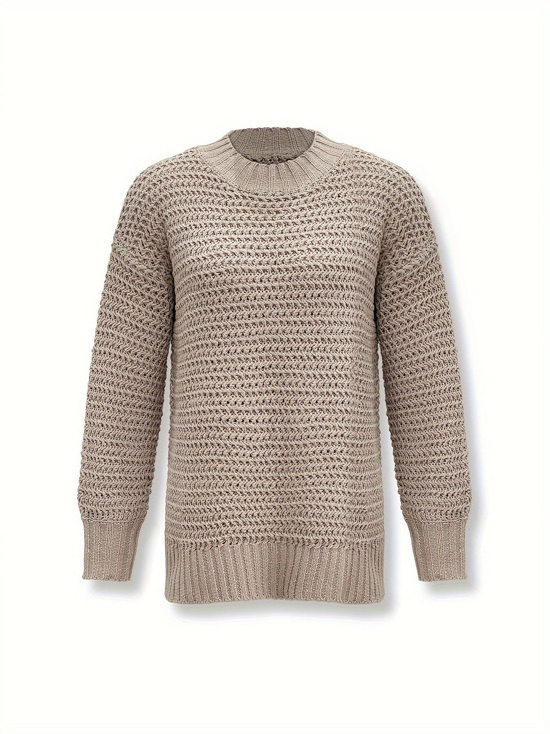 Rollina - Afslappet ensfarvet rullekrave sweater med lang ryg til kvinder | Ideel til efterår/vinter