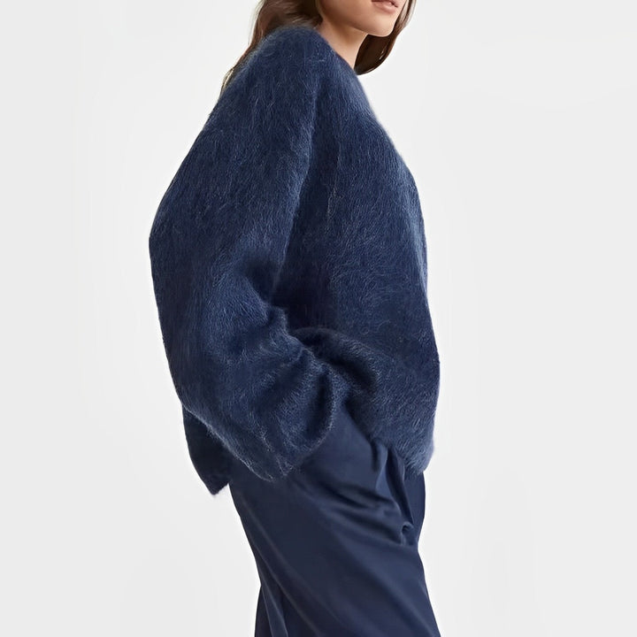 Zara | Dame Pullover i Blød Velvet – Lang, Behagelig Sweater med Løs Pasform