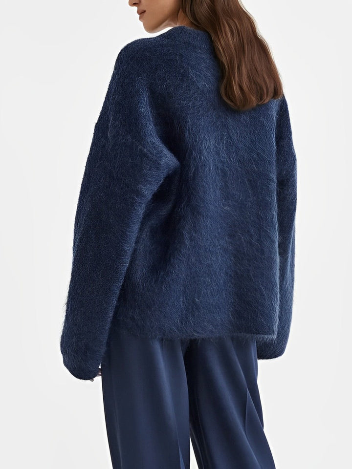 Zara | Dame Pullover i Blød Velvet – Lang, Behagelig Sweater med Løs Pasform