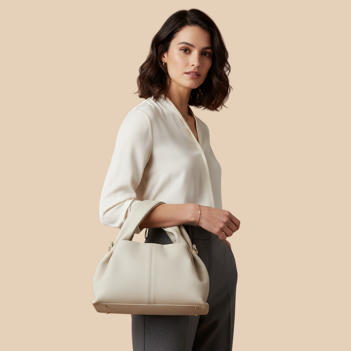 AMARA – Dame Skuldertaske i Ægte Læder – Knoldformet Cloud Bag