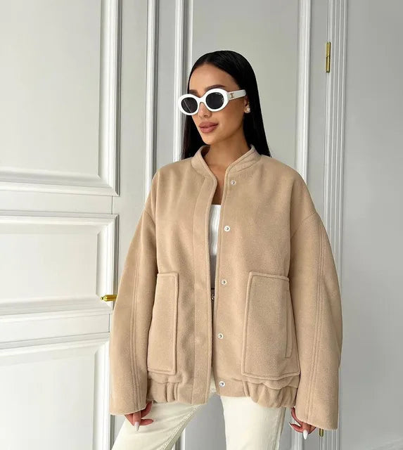 Liora | Langærmet enkeltbrystet jakke med lommer