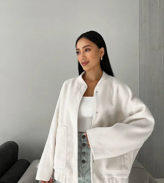 Liora | Langærmet enkeltbrystet jakke med lommer