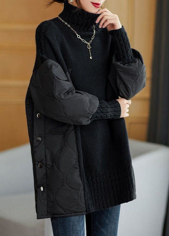 Coatelier | Margot Løs Strikket Rullekravepullover i Kaffebrun