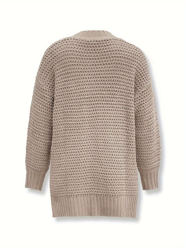Rollina - Afslappet ensfarvet rullekrave sweater med lang ryg til kvinder | Ideel til efterår/vinter
