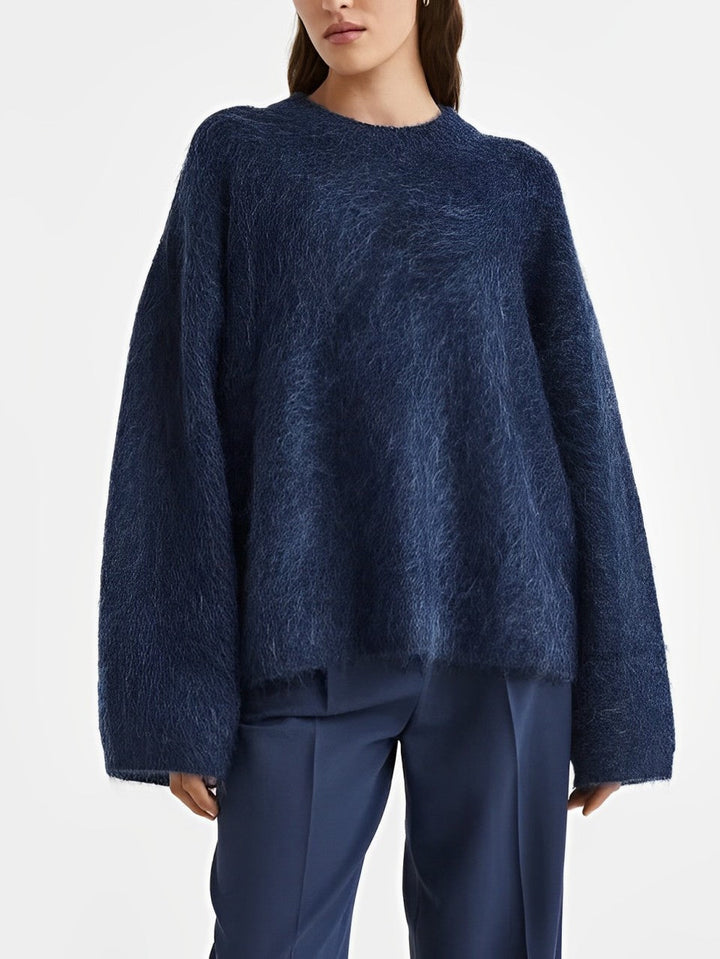 Zara | Dame Pullover i Blød Velvet – Lang, Behagelig Sweater med Løs Pasform