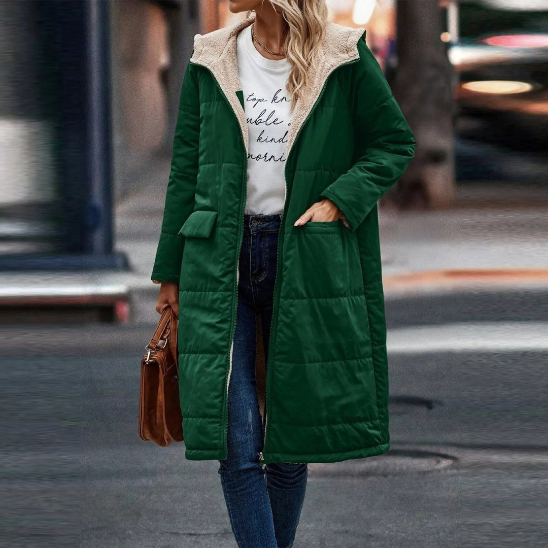 Dame Varm Fleece Parka – Vandafvisende – Med Hood