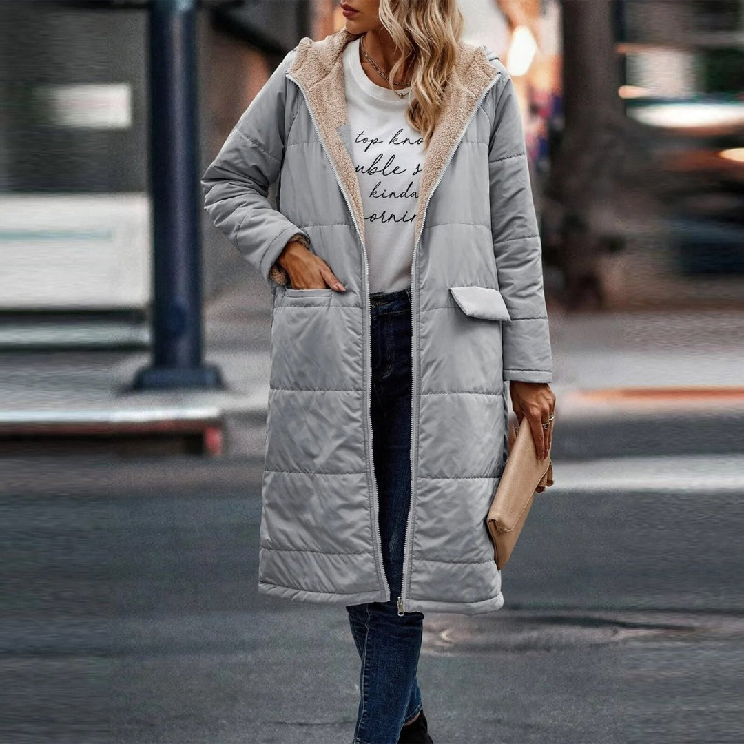 Dame Varm Fleece Parka – Vandafvisende – Med Hood