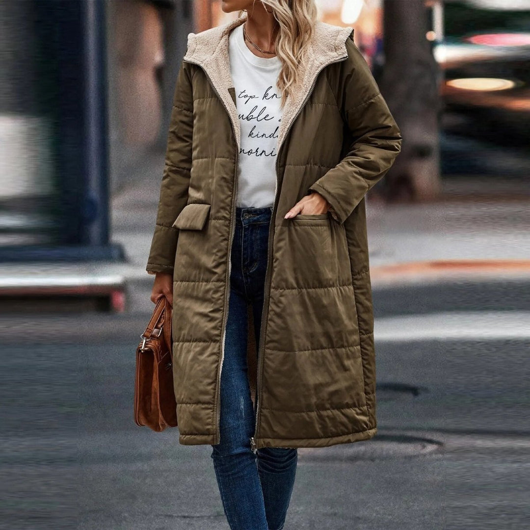 Dame Varm Fleece Parka – Vandafvisende – Med Hood